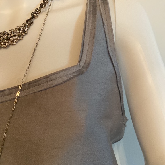 Talbots Silk & Wool Sweetheart Neckline Dress, Fully lined Silver Gray Sz 16 NWT - Picture 6 of 7